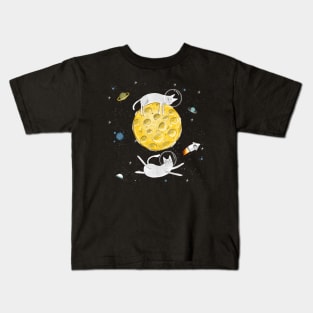 Cats in space. Cute typographi print with cats astronaut. Kids T-Shirt